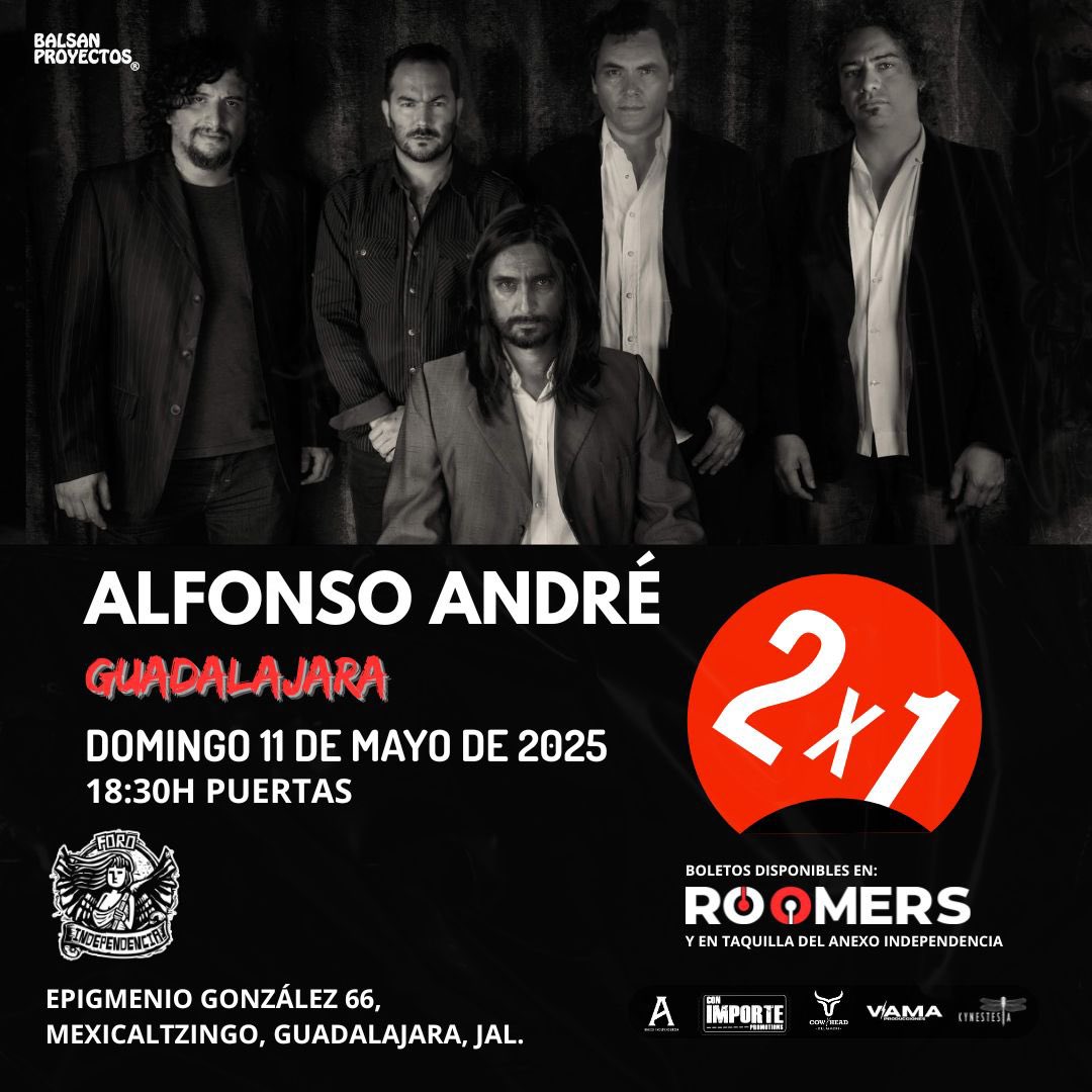 Guadalajara! 🔥
Nuestros amigos del 
Anexo del Foro Independencia 
lanzan el jueves de 2x1 🙌🏻

Boletos General y Últimos Meet &amp; Greet 
en taquillas del lugar y:
roomers.mx/etn/alfonso-an…