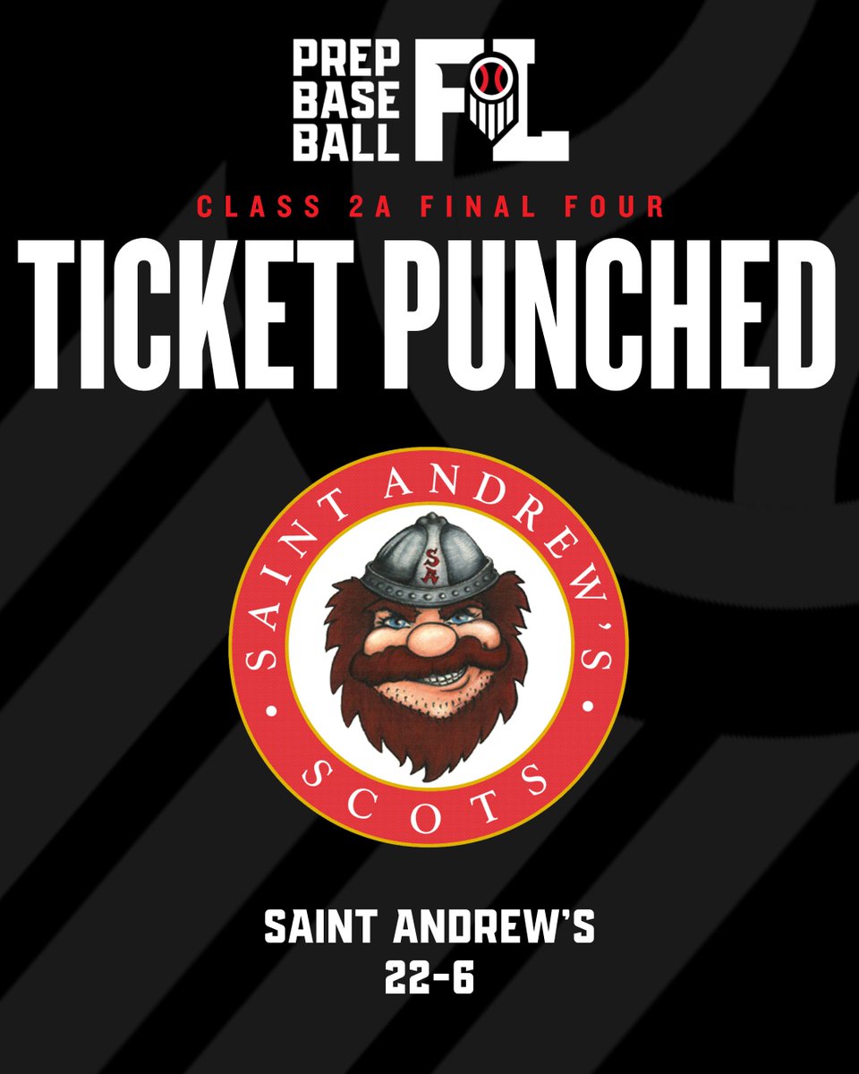 Prep Baseball Florida (@prepbaseballfl) on Twitter photo 𝐓𝐢𝐜𝐤𝐞𝐭 𝐏𝐮𝐧𝐜𝐡𝐞𝐝: 𝐅𝐢𝐧𝐚𝐥 𝐅𝐨𝐮𝐫 🎟️
Saint Andrew's is headed to the 2A State Final Four.
Saint Andrew's defeated St. John Paul II in 2 games to punch their ticket to Fort Myers.
<a href="/ScottieBoys561/">Scottie Boys Baseball</a>
📝: loom.ly/CD1YTAw 𝐓𝐢𝐜𝐤𝐞𝐭 𝐏𝐮𝐧𝐜𝐡𝐞𝐝: 𝐅𝐢𝐧𝐚𝐥 𝐅𝐨𝐮𝐫 🎟️
Saint Andrew's is headed to the 2A State Final Four.
Saint Andrew's defeated St. John Paul II in 2 games to punch their ticket to Fort Myers.
<a href="/ScottieBoys561/">Scottie Boys Baseball</a>
📝: loom.ly/CD1YTAw