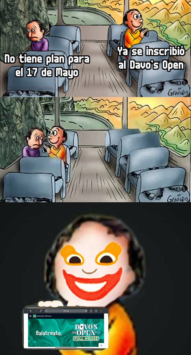 Qué triste ha de ser ir de aquel lado del bus, ¿no?

Sí se antoja un plan para el 17 de mayo con buen Smash, buen ambiente y un jueguito de azar. 🃏