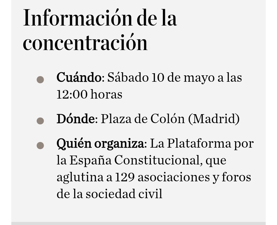 <a href="/Capitana_espana/">Muy.Mona/🇪🇸💚</a> 10 de Mayo. Plaza de Colón. Madrid. 
#PedroSánchezDimisión