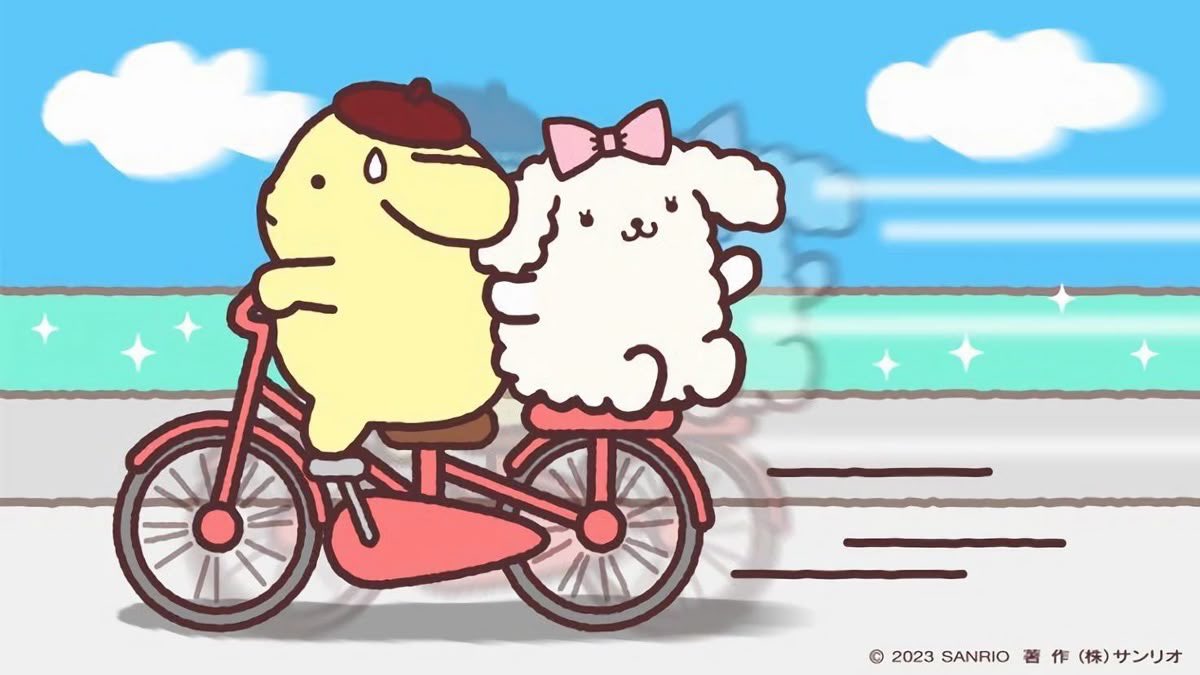 sanriodaily's tweet photo. pompompurin and macaron 💫 https://t.co/v1OoEUbnM1