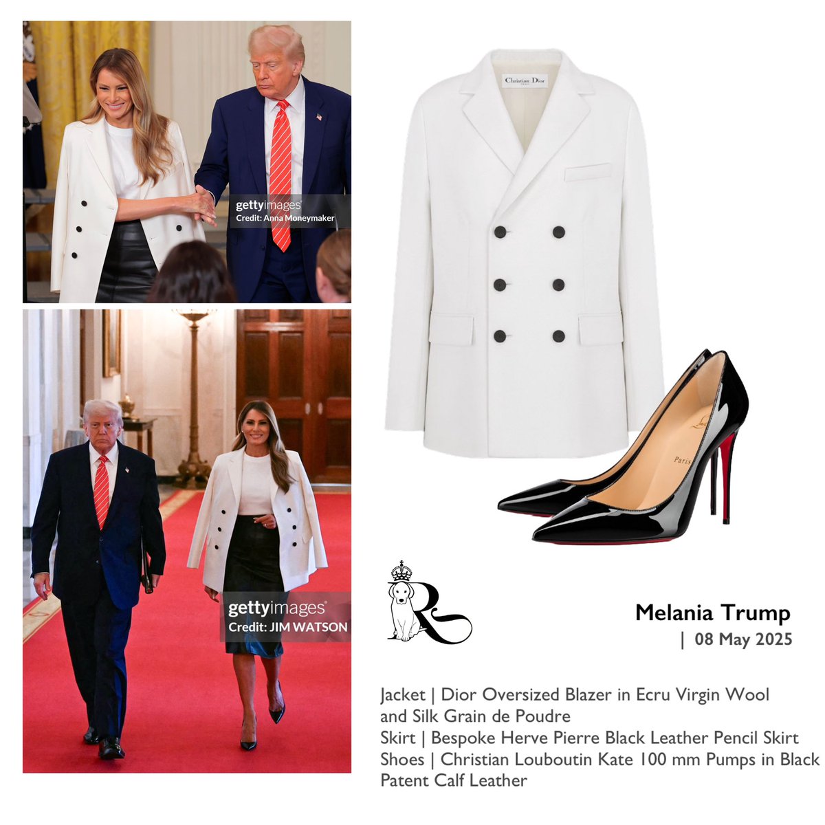 US President Donald Trump and First Lady Melania Trump during a military mothers celebration in the East Room of the White House.  She looks fabulous as always 🖤🤍