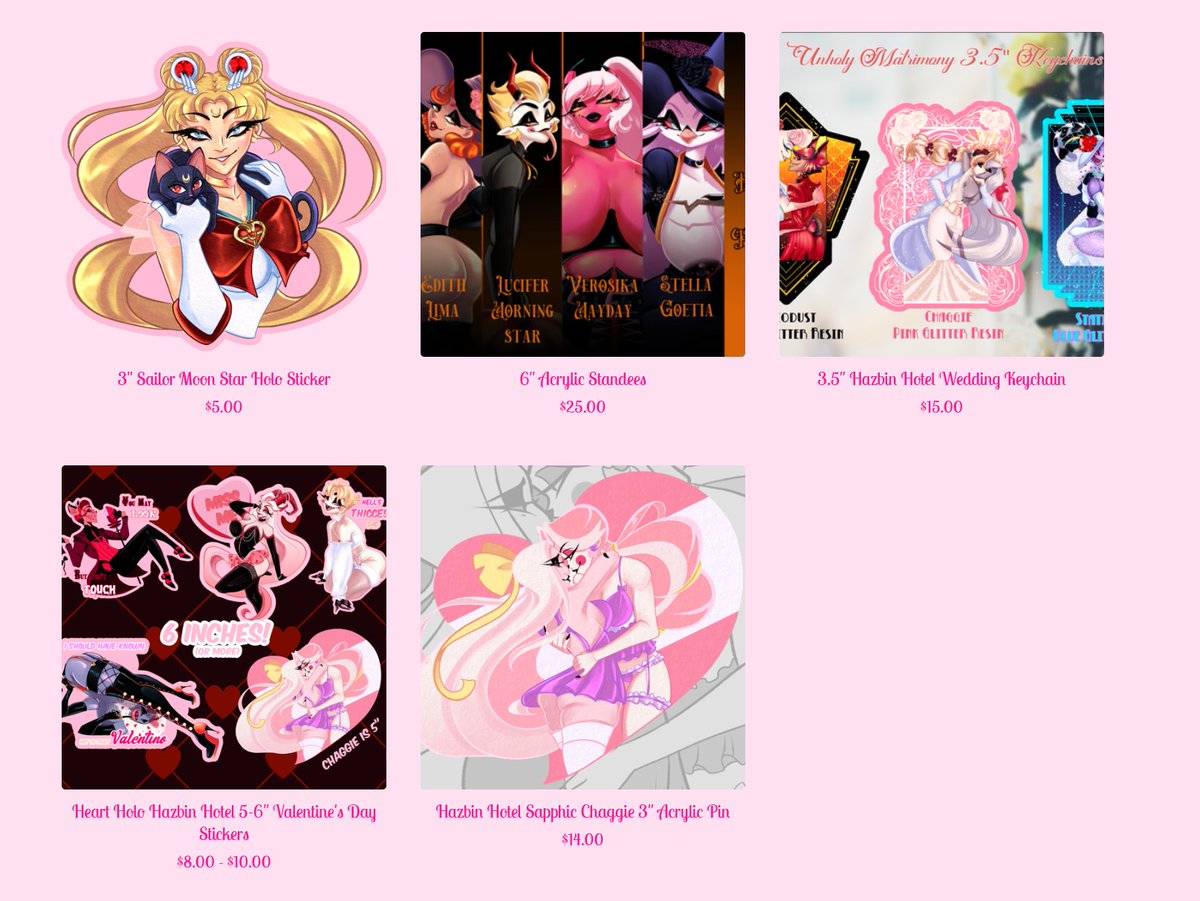 My store has many things! Consider picking up some sexy merch of your favorite milf/waifu/male wife.

dellakitt.bigcartel.com