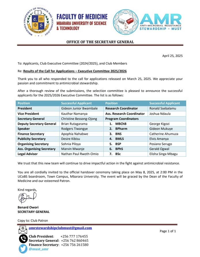 Congratulations to the new AMR stewardship committee 2025/2026 🙏