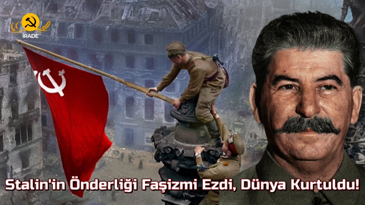9 Mayıs Zafer Günü, Stalin’in demir iradesi ve Kızıl Ordu’nun fedakârlığıyla kazanıldı. Faşizm, Berlin’de diz çöktü çünkü Sovyet halkı Stalin’in önderliğinde birleşti. Bugün bu gerçeği unutturmak, zaferi sahipsiz bırakmak istiyorlar. Ama tarih konuşur: Zafer Stalin’le gelmiştir!