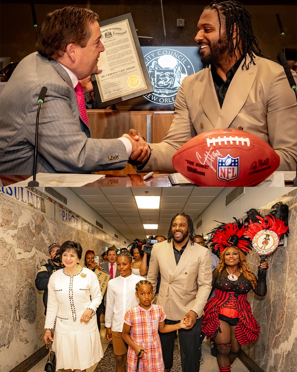 NFL (@nfl) on Twitter photo May 8 is officially "Cam Jordan Day" in New Orleans. 💛🖤
The New Orleans City Council honored <a href="/camjordan94/">Cam Jordan</a> with his own official day for his commitment to youth mentorship, charitable initiatives, and civic engagement in the community. May 8 is officially "Cam Jordan Day" in New Orleans. 💛🖤
The New Orleans City Council honored <a href="/camjordan94/">Cam Jordan</a> with his own official day for his commitment to youth mentorship, charitable initiatives, and civic engagement in the community.