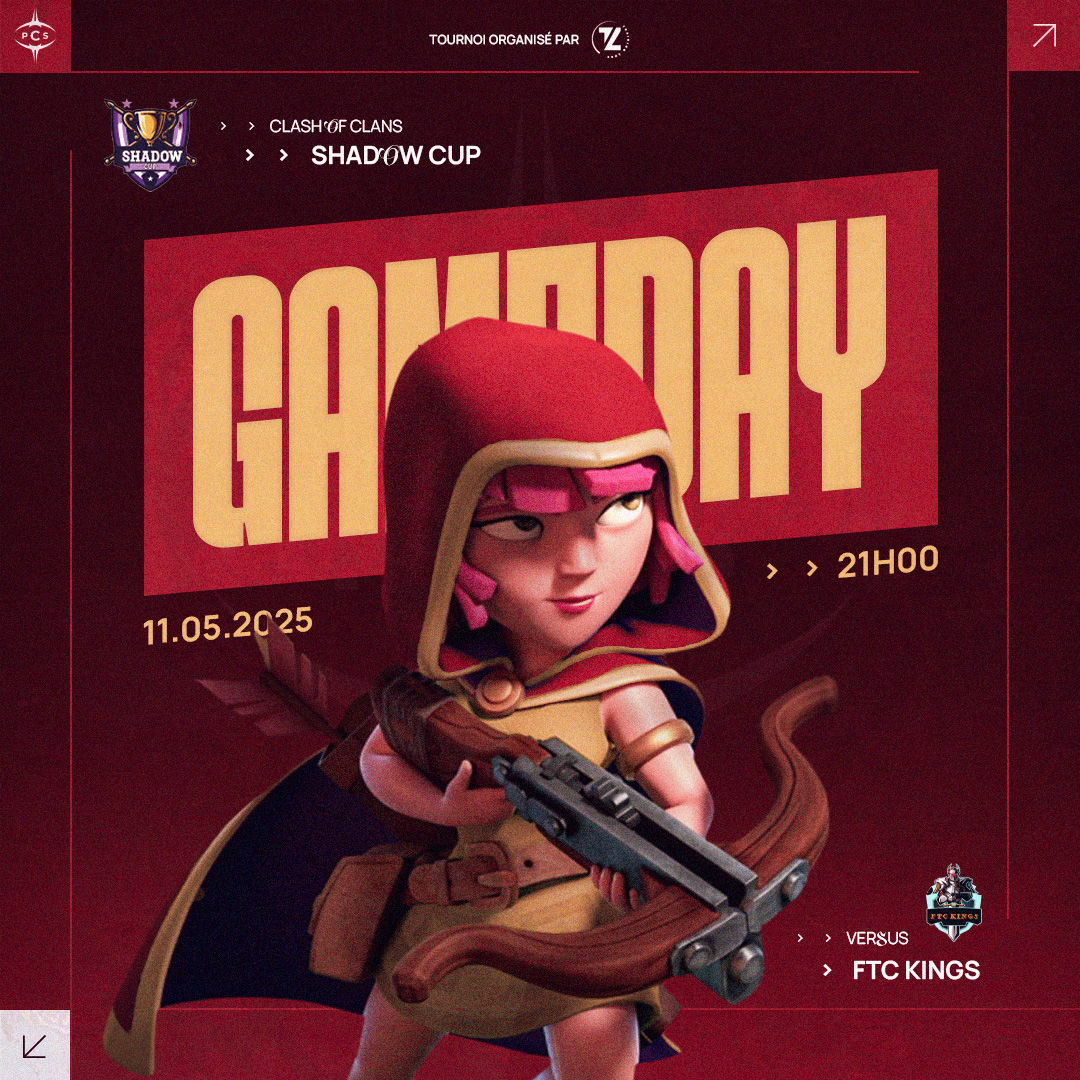 Project Conquerors (PCS) (@pcs_original) on Twitter photo 🔴 | CLASH OF CLANS | ⚫️
FINALE TIME POUR LA SHADOW CUP ! 🏆🔥
Nos guerriers PCS ont tout donné et sont maintenant en finale contre <a href="/FtcKings/">SAKKHAR | FTC KINGS</a> ce dimanche 11 mai ! 💥
La #PCSFamily, c’est le moment de faire trembler les murs avec vos cris de guerre. 🗣️
On lâche rien jusqu’au 🔴 | CLASH OF CLANS | ⚫️
FINALE TIME POUR LA SHADOW CUP ! 🏆🔥
Nos guerriers PCS ont tout donné et sont maintenant en finale contre <a href="/FtcKings/">SAKKHAR | FTC KINGS</a> ce dimanche 11 mai ! 💥
La #PCSFamily, c’est le moment de faire trembler les murs avec vos cris de guerre. 🗣️
On lâche rien jusqu’au