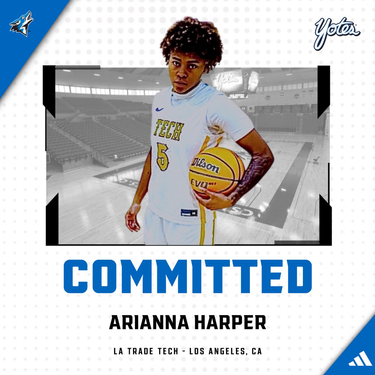🚨COMMITTED🚨 We welcome Arianna Harper a 5’8” Senior Combo Guard ! Welcome to the Pack Ari 🐾💙
#10teamsonepack 
#goyotes