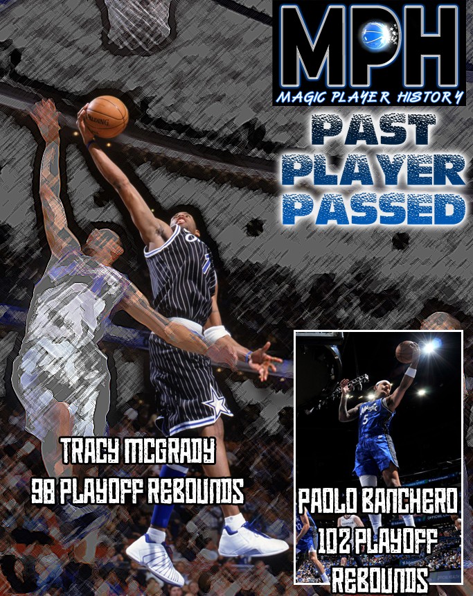 Todays Past Player Passed is non other than Tracy McGrady, who was passed in playoff rebounds by <a href="/Pp_doesit/">Paolo Banchero</a> during the Boston series.

<a href="/Tmac_213/">T Mac</a> took 15 games to accrue his 98 rebounds (6.5per game), not bad for a 6'8" shooting guard.

Do you have a favourite playoff TMac memory?