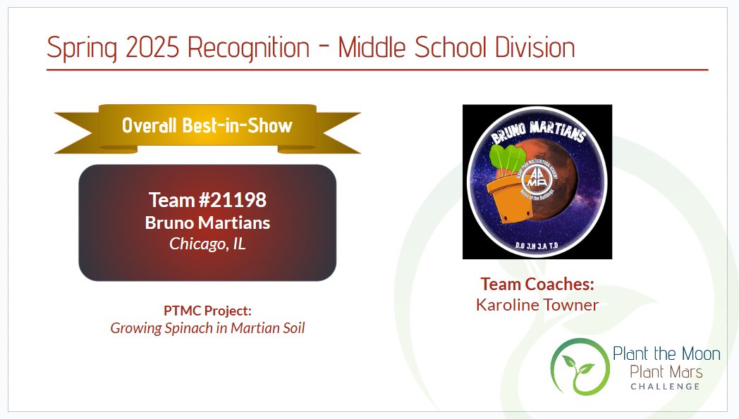 Congratulations to Team Bruno Martians <a href="/SciTowner/">Karoline Towner</a>