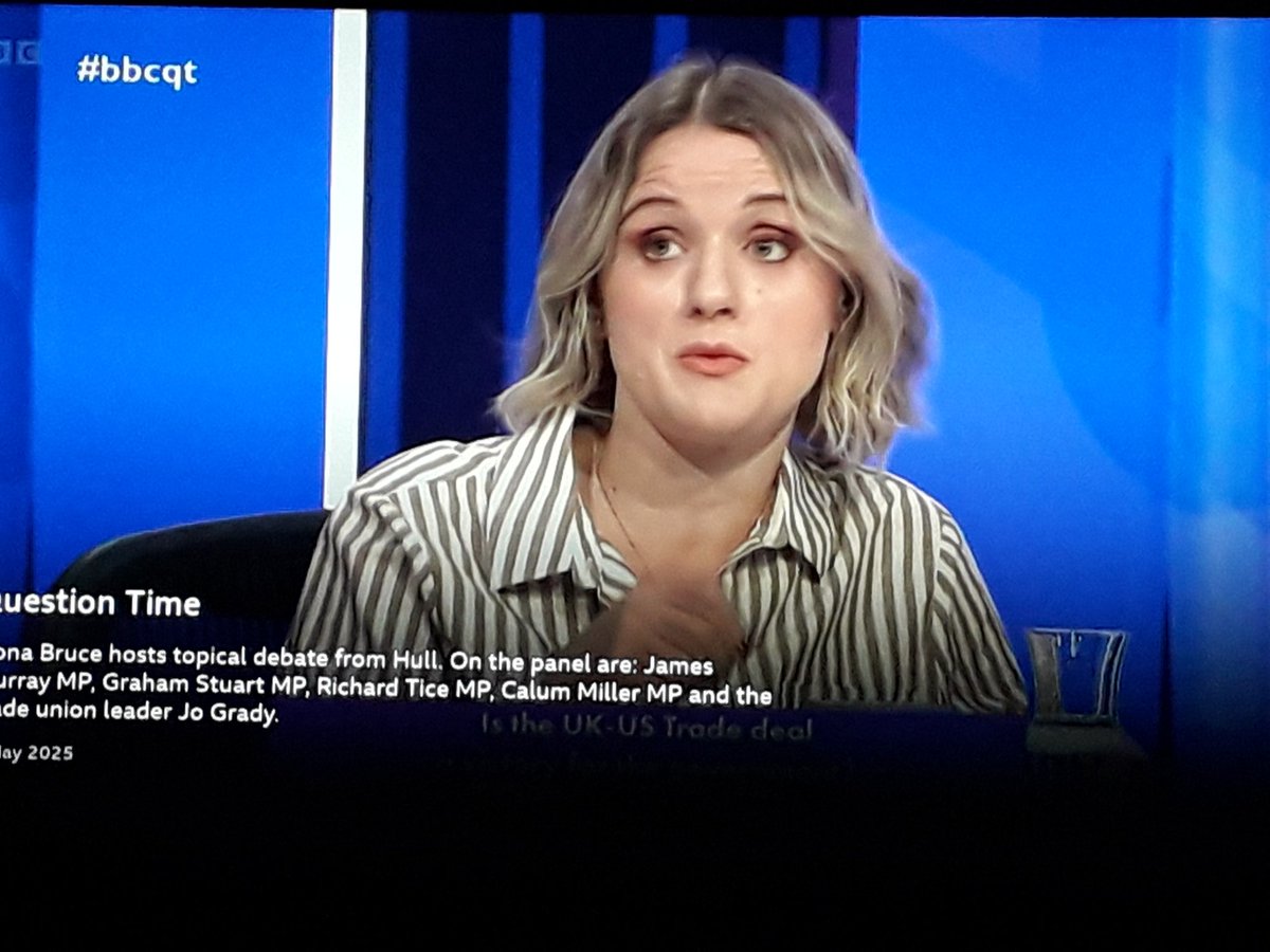 Dr Susan Denim (@drsusandenim) on Twitter photo Someone in the <a href="/BBCPolitics/">BBC Politics</a> ToRyform booking office is going to get the boot for letting this trade union woman slip through their screening net.
She's actually speaking sense and challenging Tice and Co. about their support of working class people on #bbcqt Someone in the <a href="/BBCPolitics/">BBC Politics</a> ToRyform booking office is going to get the boot for letting this trade union woman slip through their screening net.
She's actually speaking sense and challenging Tice and Co. about their support of working class people on #bbcqt