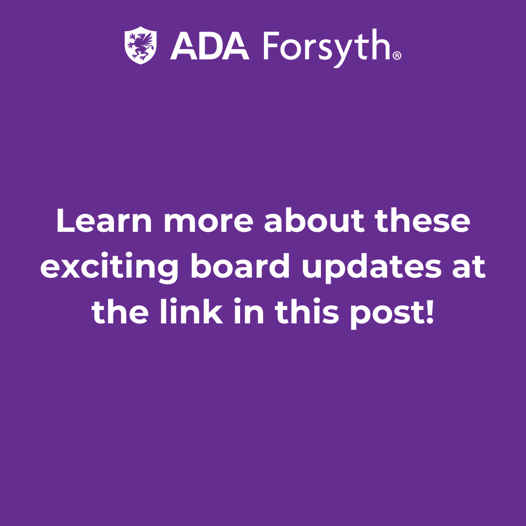 ForsythResearch's tweet image. ADA Forsyth welcomes Dr. James M. Boyle, III as chair of AFI’s board as well as 4 new board members with expertise spanning clinical care, corporate leadership, policy, and innovation.
@AmerDentalAssn @HenrySchein @Colgate
Learn more here: forsyth.org/ada-forsyth-in…