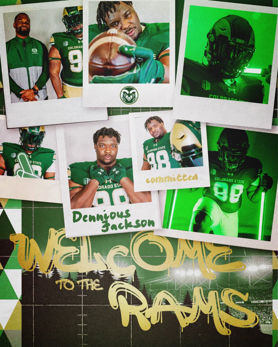 Dennious Jackson (@denniousj) on Twitter photo I am blessed to say I am committed to Colorado State! Big thanks to <a href="/CoachJayNorvell/">Jay Norvell</a> <a href="/CoachChuka/">Chuka Ndulue 🇳🇬</a> <a href="/Alex_Collins91/">Alex Collins</a> <a href="/CSUFootball/">Colorado State Football</a>
#RamGrit I am blessed to say I am committed to Colorado State! Big thanks to <a href="/CoachJayNorvell/">Jay Norvell</a> <a href="/CoachChuka/">Chuka Ndulue 🇳🇬</a> <a href="/Alex_Collins91/">Alex Collins</a> <a href="/CSUFootball/">Colorado State Football</a>
#RamGrit