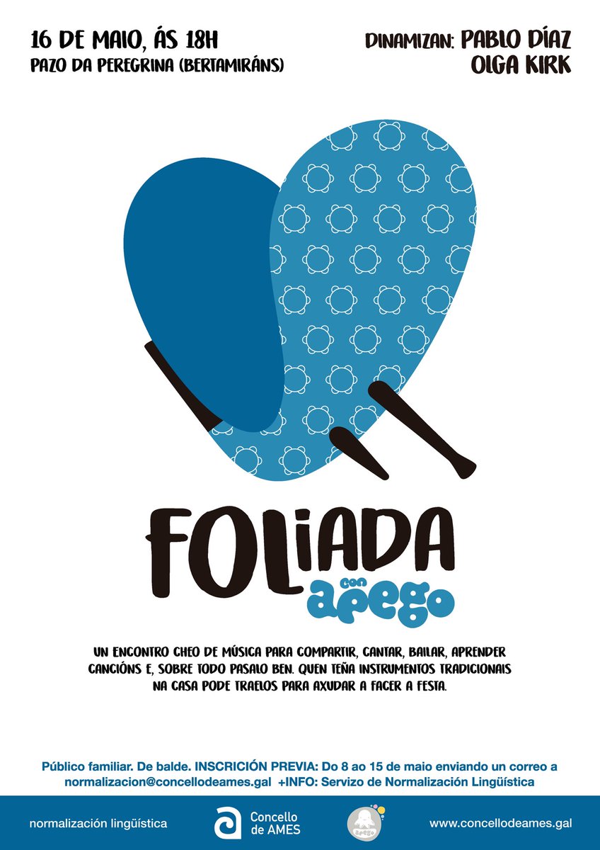 concellodeames's tweet photo. Abre o prazo de inscrición na “Foliada con Apego” de Pablo Díaz e Olga Kirk. Será o venres 16 de maio no Pazo da Peregrina ás 18.00 horas 🧑🧑🧒🧒
Toda a ℹ️ e inscricións 🔗 https://t.co/WvVpPUXBP7
#Apego #Infancia #ProgramaApego #Foliada https://t.co/qb7DuaX6F2