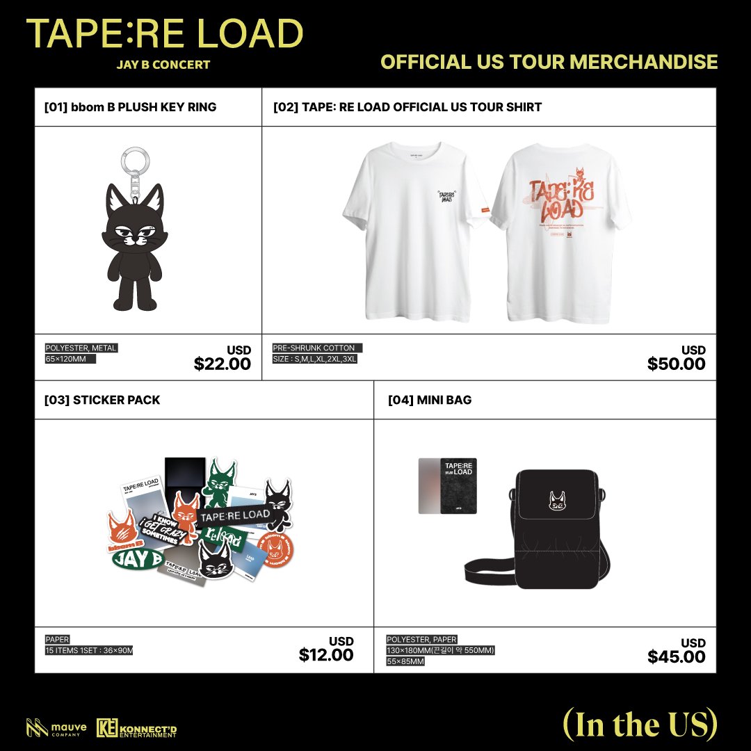 KonnectdEnt's tweet image. 2025 JAY B CONCERT [TAPE: RE LOAD] IN THE US

Official Tour Merchandise Pre-Order Notice

📅 May 8, 2025 10 PM - May 20, 2025 11:59 PM

🔗konnectdshop.com

A maximum of 4 items per merchandise type will be allowed per order, except for the Merch + Random Signed Item Box…