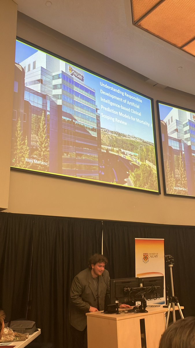 UofC Emergency Medicine Research (@uofcemresearch) on Twitter photo Riley Martens presents a scoping review on AI based clinical prediction models #EMResearchday2025 Riley Martens presents a scoping review on AI based clinical prediction models #EMResearchday2025