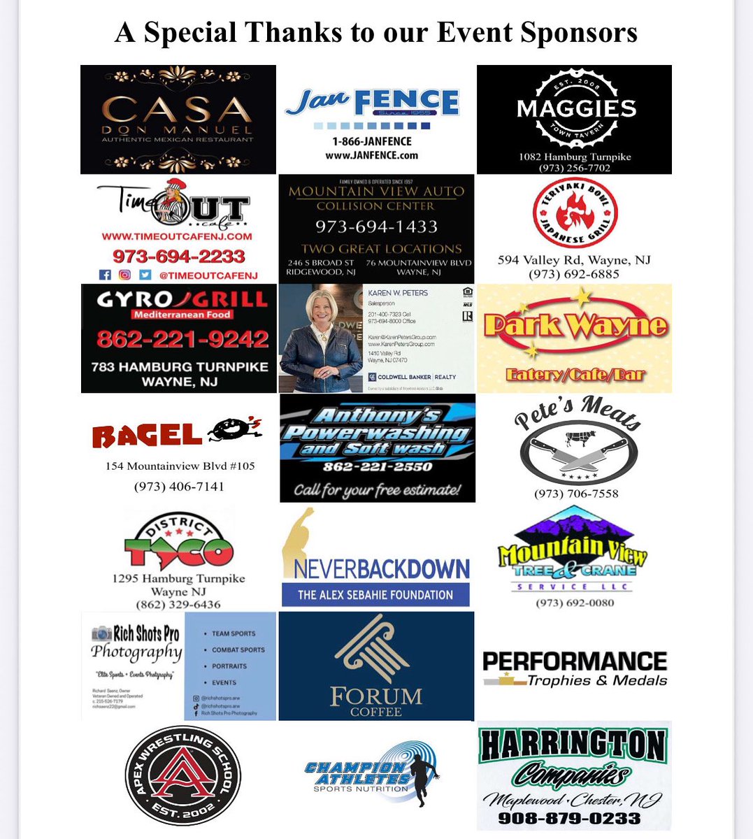 We would like to send a HUGE shoutout and a thank you to the sponsors of our 12th Annual All Star Classic this year. Without them, this event is not possible. Please show them support.