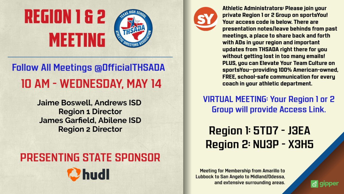 Next week is our final Region 1 and 2 Meeting before the 2025-26 school year begins. #BringYourOwnCoffee