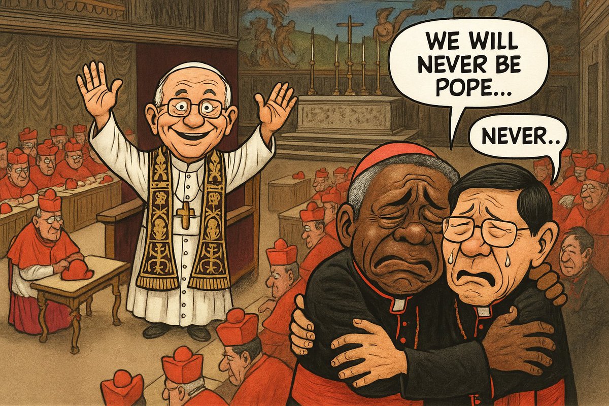 SatrclAuth's tweet photo. The moment you realize your papal aspirations have been...concluded. Congrats to the new Pope! #pope #holyfather https://t.co/jRU6cyRrPg