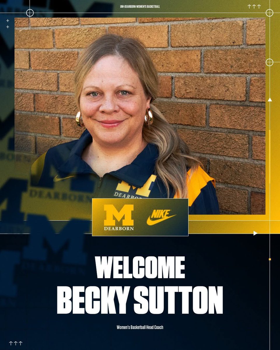 UM-Dearborn Athletics (@goumdearborn) on Twitter photo 𝐎𝐟𝐟𝐢𝐜𝐢𝐚𝐥𝐥𝐲 𝐎𝐟𝐟𝐢𝐜𝐢𝐚𝐥
Becky Sutton was named the next Head Coach of the UM-Dearborn women's basketball team.
📰 >>>> myumi.ch/NrrM3
<a href="/UMDearbornWBB/">UMDearborn WBB</a> 𝐎𝐟𝐟𝐢𝐜𝐢𝐚𝐥𝐥𝐲 𝐎𝐟𝐟𝐢𝐜𝐢𝐚𝐥
Becky Sutton was named the next Head Coach of the UM-Dearborn women's basketball team.
📰 >>>> myumi.ch/NrrM3
<a href="/UMDearbornWBB/">UMDearborn WBB</a>