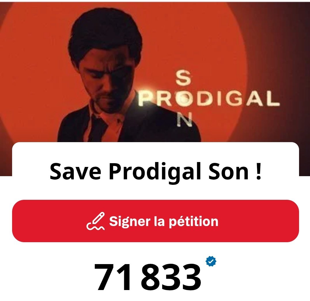 Just a friendly reminder to sign the petition if you haven't already and share it!
#SaveProdigalSon #ProdigalSon       
We are currently at 71,833 signatures 🥳
Next step 71,9k!
change.org/p/save-prodiga…