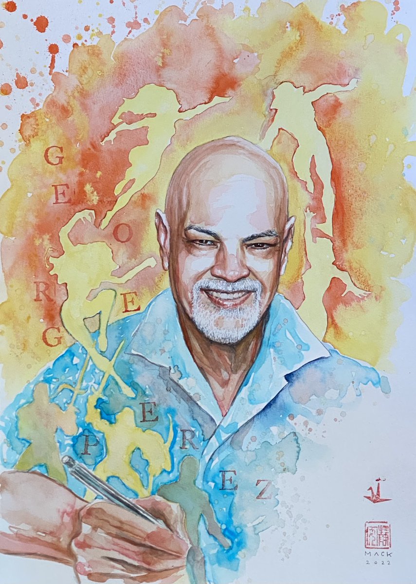 In memory of legendary #GeorgePerez.
We climbed the pyramids in #Teotihuacan #Mexico.  
&amp; I made ink drawings of him on the Pyramids. 
We signed together in Chicago &amp; Stan Lee joined to say hello &amp; they both lit up.
Thanks for all the art, ideas, stories, characters, &amp; joy!