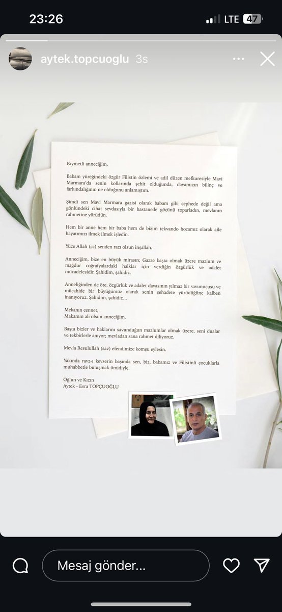 Çiğdem’in sayısız talebesi oldu. Şampiyonlar ve sağlam sporcular yetiştirdi. Hepsi evladıydı. 
Talebesi ve biricik oğlu Aytek ile de tekvando tadında 
güzel anne-oğul ilişkilerine şahit olduk. Başka ailelerin günlük gündemlerinden farklı olarak, Vatan için, Gazze için, mazlumlar