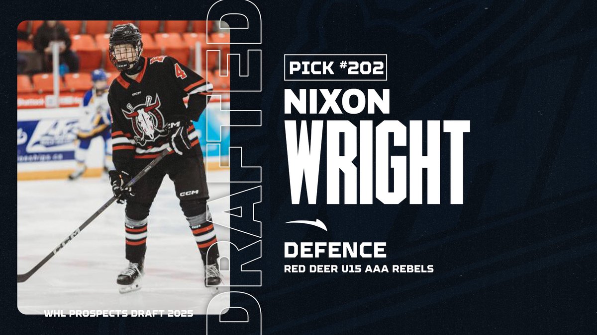 WHLHurricanes's tweet photo. With the 202nd overall pick in the 2025 #WHLDraft, the #WHLCanes have selected defenceman Nixon Wright! 

Welcome, Nixon! https://t.co/OIDRKniOfb