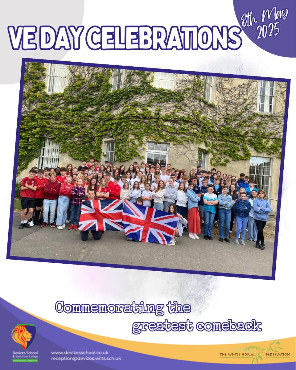Yesterday we celebrated the 80th Anniversary of VE Day. With a video assembly led by Mr Strickland, students dressed in red, white &amp; blue, VE related activities in the LRC and money raised for the Royal British Legion, it was another great day to remember for our students.