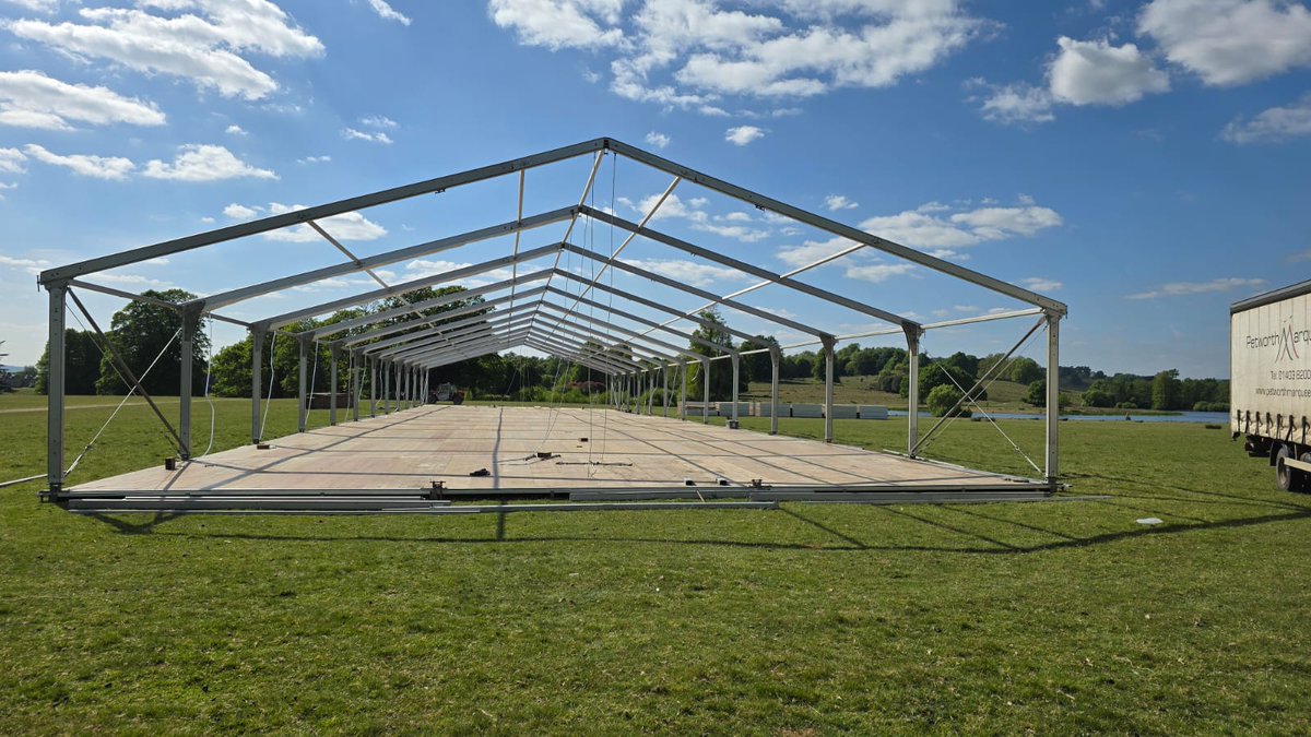 Building our marquee for the 11th annual #Petworth Park #Antiques &amp; #FineArt Fair has begun in the grounds of <a href="/PetworthNT/">Petworth House & Park</a>. We look forward to welcoming you when we are joined by some 60 expert dealers and open for 3 days on Friday 16 May. More info at petworthparkfair.com