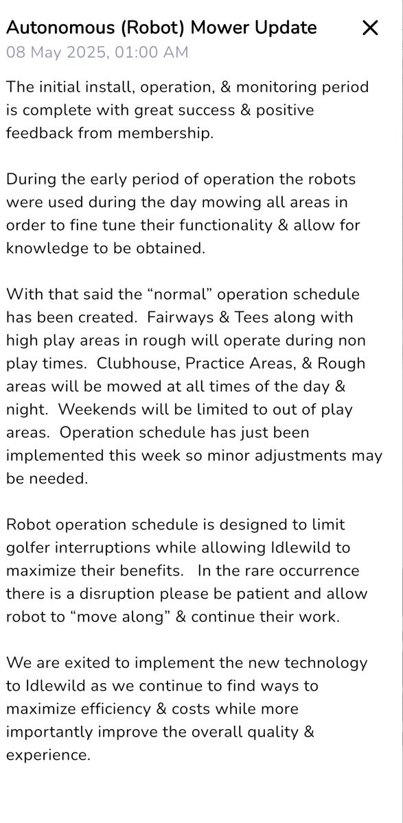 Initial Launch of Autonomous (Robot) Mower Update youtube.com/shorts/fENEhJF… via <a href="/YouTube/">YouTube</a>