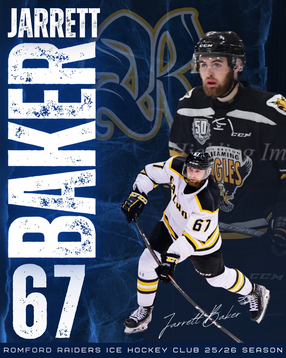 Raiders_IHC's tweet image. π£ WELCOMING CANADIAN DEFENCEMAN JARRETT BAKER TO THE ROMFORD RAIDERS π£
The Romford Raiders welcome Jarett to the team and look forward to seeing him hit the ice in Gold & Blue. π π΅
#romfordraiders #icehockey