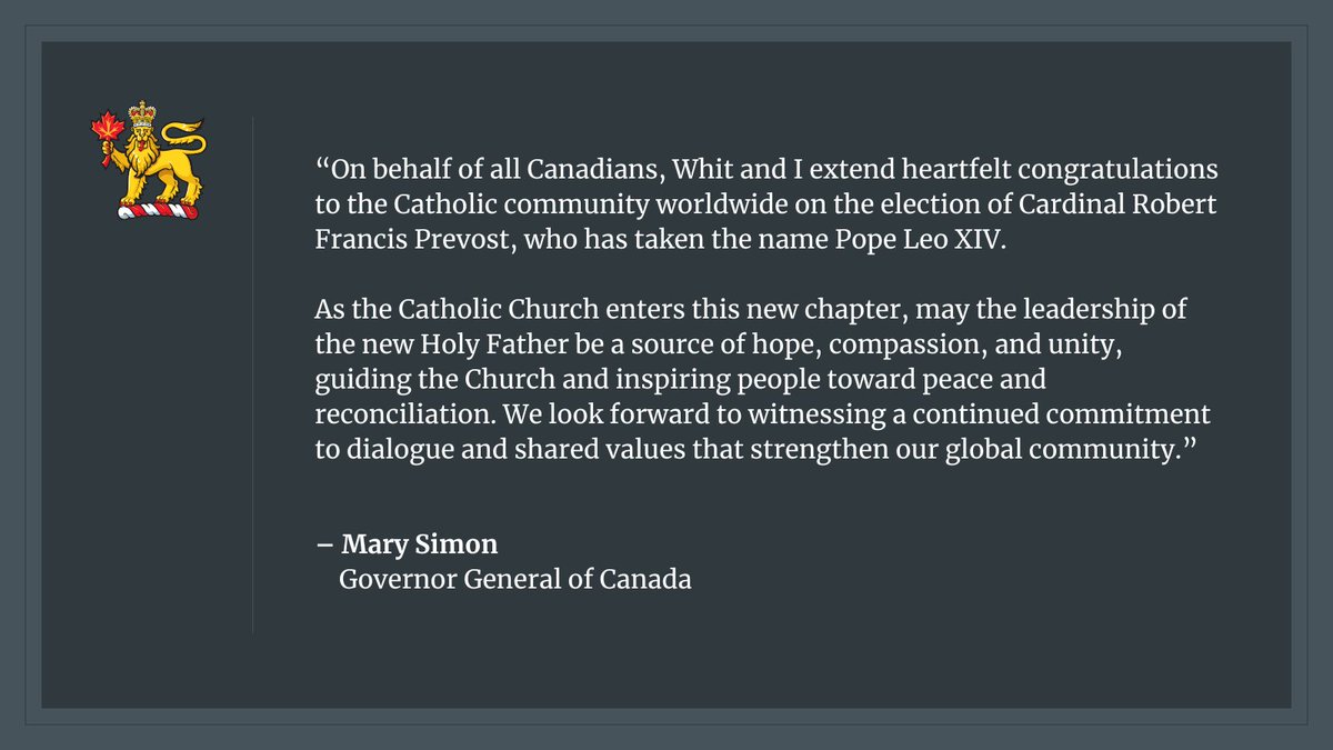 Message from #GGSimon following the election of Pope Leo XIV.