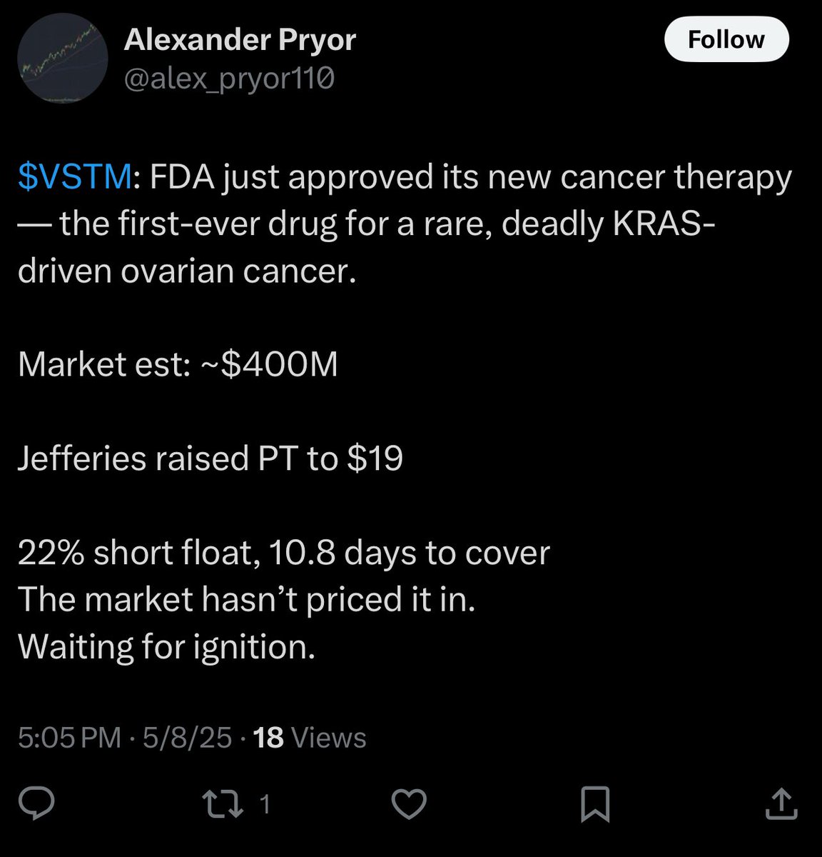 $VSTM FDA approval… watch for explosion