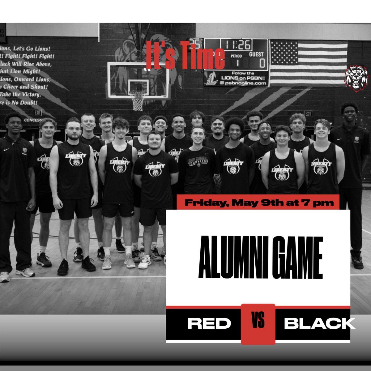 Pictured here is last year's winner, Team Black. Team Red currently leads the series 3-2, but tomorrow night is going to be the best one yet. Vegas has set the line with Team Black as a 1 point favorite to even this up. 7 pm. $10 for adults. Students with an ID get in for $5.
