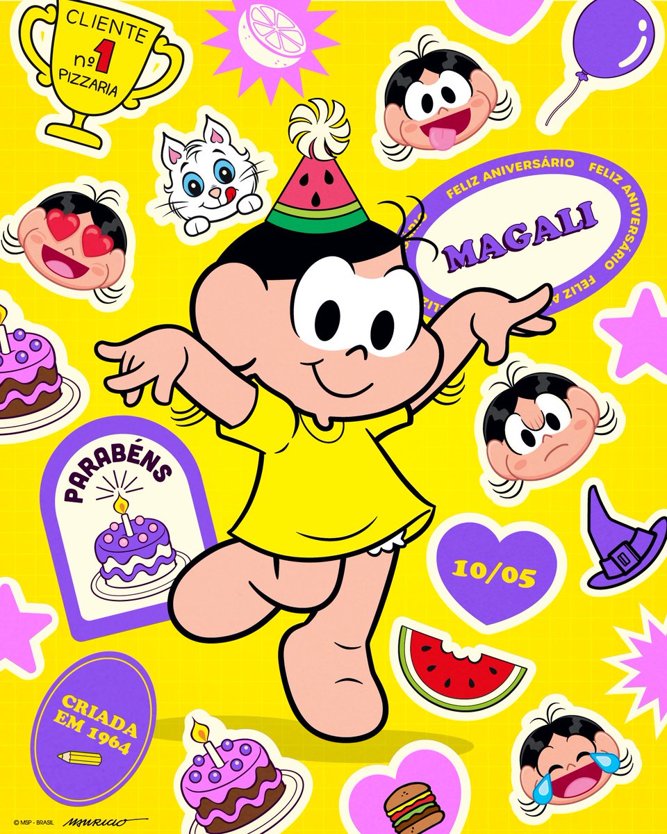 TurmadaMonica's tweet image. Hoje é dia da menina mais doce (e cheia de fominha) de todo Limoeiro! Ela merece uma vida recheada de amor, risadas e muita comidinhas, é claro. Feliz aniversário, Maga! 🍉🎉