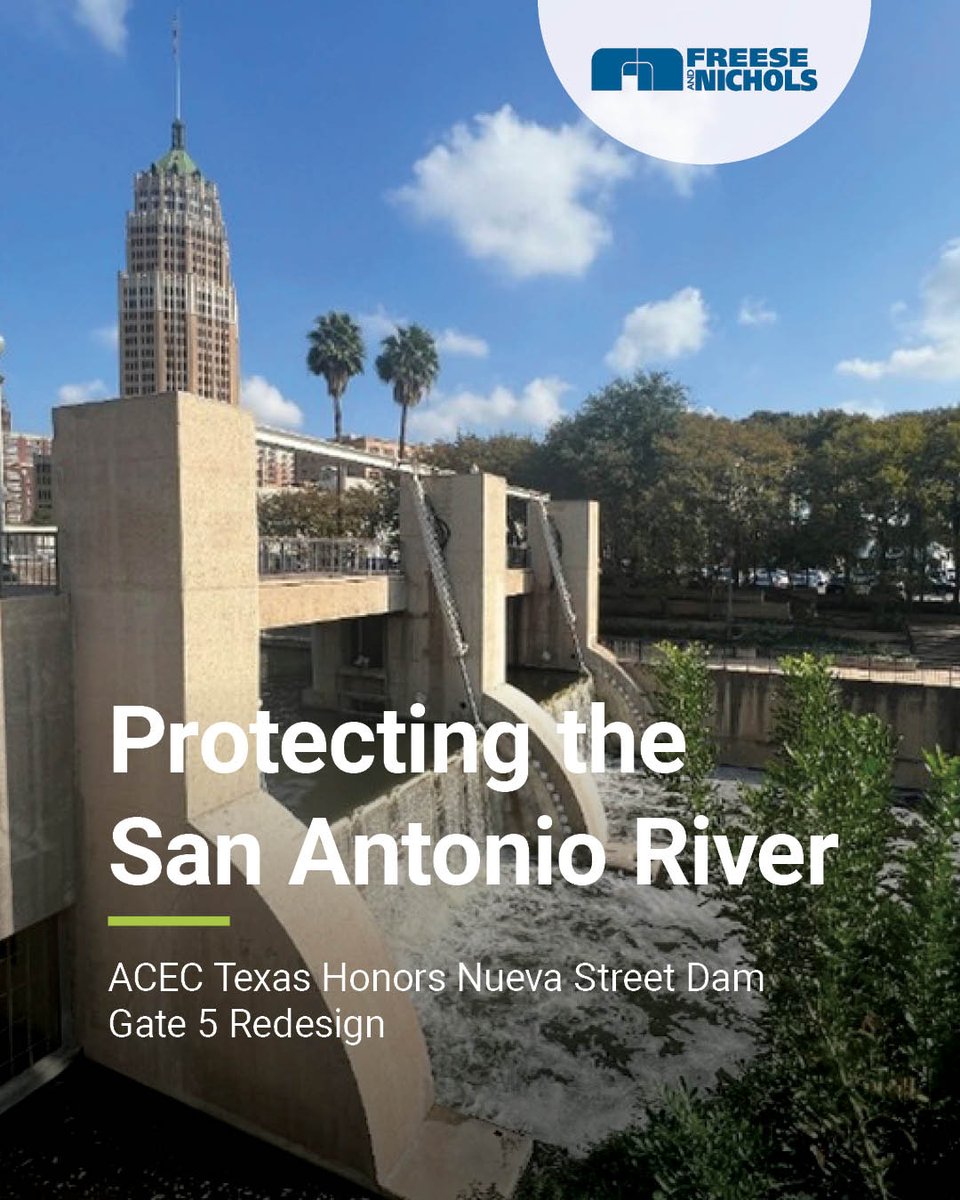 When a failure in the Nueva Street Dam Gate 5 threatened the San Antonio River Walk, we worked quickly with <a href="/sanantonioriver/">San Antonio River Authority</a> to re-design the gate to manage water flow and maintain safe water levels. The project earned an <a href="/acectx/">ACEC Texas</a> Silver Award
 
Learn more: bit.ly/3EIkOcY