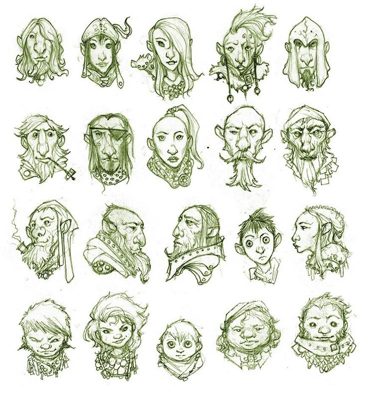 That one time a was asked to draw many gnome and halfling portraits…