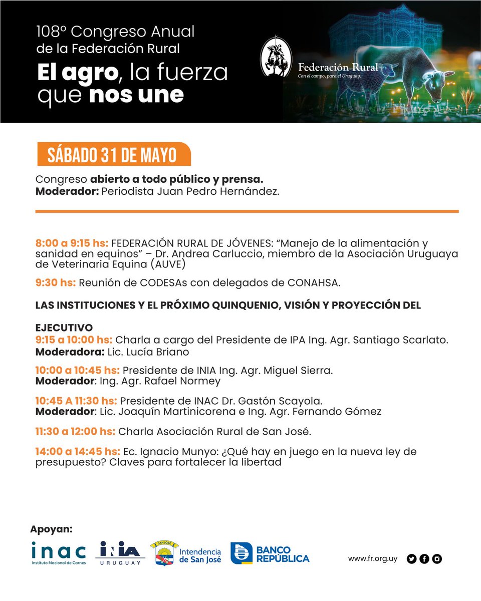 108° Congreso Anual. 
El agro, la fuerza que nos une.