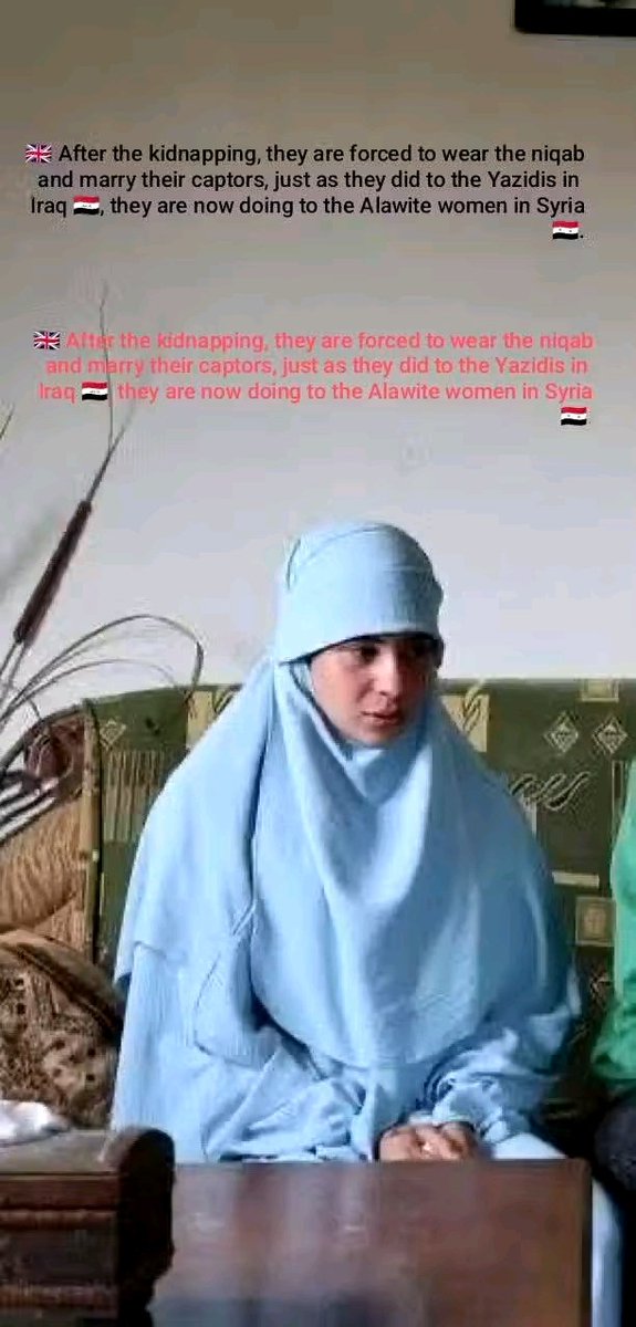 #كما_وصلتني 
"خطف الفتيات العلويات وزواجهن بالقوة وإجبارهن على النقاب"✍🏻✍🏻
ذهبت الشابة العلوية ميرا جلال ثابت (20 عاما) من بلدة المهتبية في تلكلاخ غرب حمص مع والدها في 28 نيسان لإجراء امتحان بعد تهديدها بالطرد من معهد إعداد المعلمين (مؤسسة حكومية) في حمص. ذهبت ميرا ودخلت المعهد