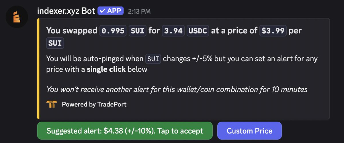 Never miss a key price move again!📈

With custom swap notifications, you can track your trades with precision. Set your ideal price or percentage target, and get notified instantly when it hits. 🔔

Sign up for the Indexer Notification System and start swapping today on