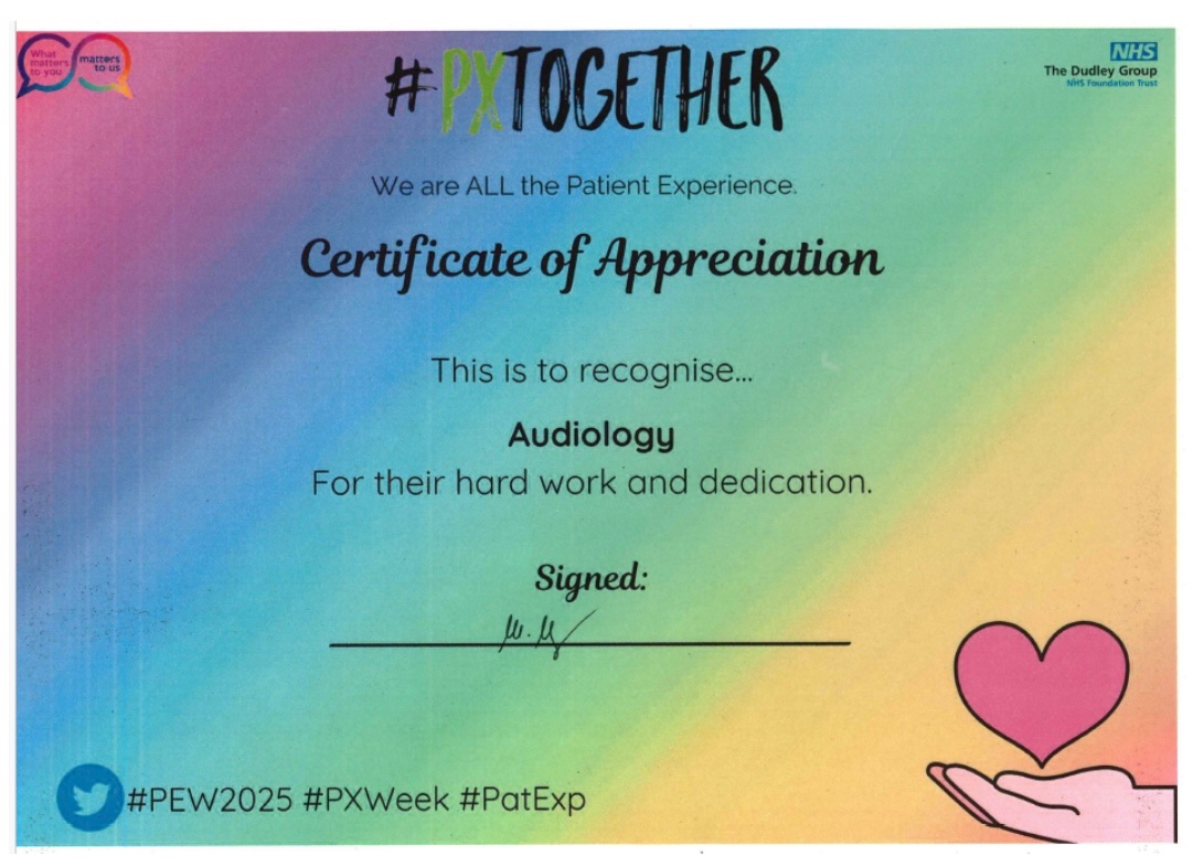Jenny Glynn (@glynnjenny) on Twitter photo ππHUGE congratulations to <a href="/DudleyGroupNHS/">The Dudley Group</a> Audiology Service
Theyβve been awarded a certificate in recognition of the high number of pt compliments received
Brilliant!π
Massive π & well done!
Be proud!
<a href="/KarenLe08016942/">Karen Lewis</a> <a href="/DGFT_PTEX/">Patient Experience (DGFT)</a> <a href="/DelvesRuth/">Ruth Delves</a>
<a href="/ahcsuk/">Academy for Healthcare Science</a> <a href="/Dudley_SWBCEO/">Diane Wake π</a> ππHUGE congratulations to <a href="/DudleyGroupNHS/">The Dudley Group</a> Audiology Service
Theyβve been awarded a certificate in recognition of the high number of pt compliments received
Brilliant!π
Massive π & well done!
Be proud!
<a href="/KarenLe08016942/">Karen Lewis</a> <a href="/DGFT_PTEX/">Patient Experience (DGFT)</a> <a href="/DelvesRuth/">Ruth Delves</a>
<a href="/ahcsuk/">Academy for Healthcare Science</a> <a href="/Dudley_SWBCEO/">Diane Wake π</a>