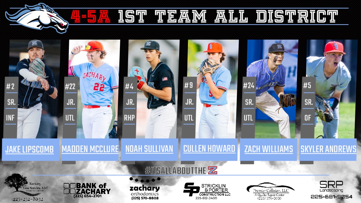 Zachary Baseball (@_zhsbaseball) on Twitter photo Congratulations to these Broncos for making 1st Team All-District. #ItsAllAboutTheZ Congratulations to these Broncos for making 1st Team All-District. #ItsAllAboutTheZ