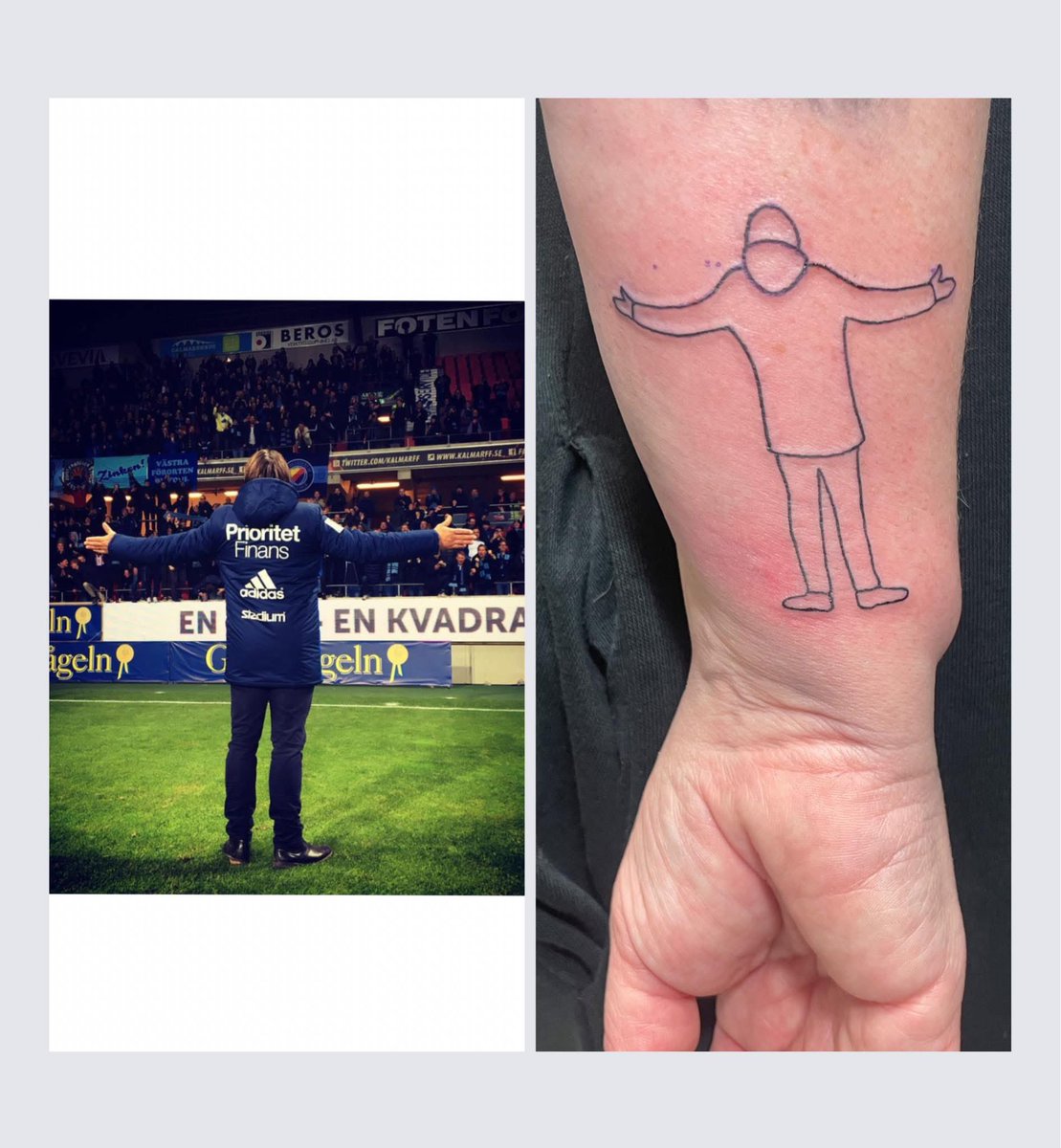 Du är tvåa på bollen John. 
Jag lovade att göra det om vi gick vidare från gruppen för två år sedan. Det gjorde vi. 🤷🏼‍♀️