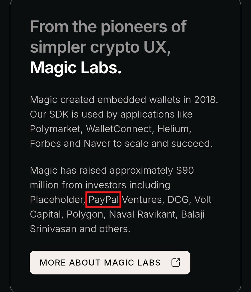 Fun fact: PayPal is a key backer of Magic Newton 👀💵

- Funds Raised: $90 Million
- $NEWT Valuation: $500 Million
