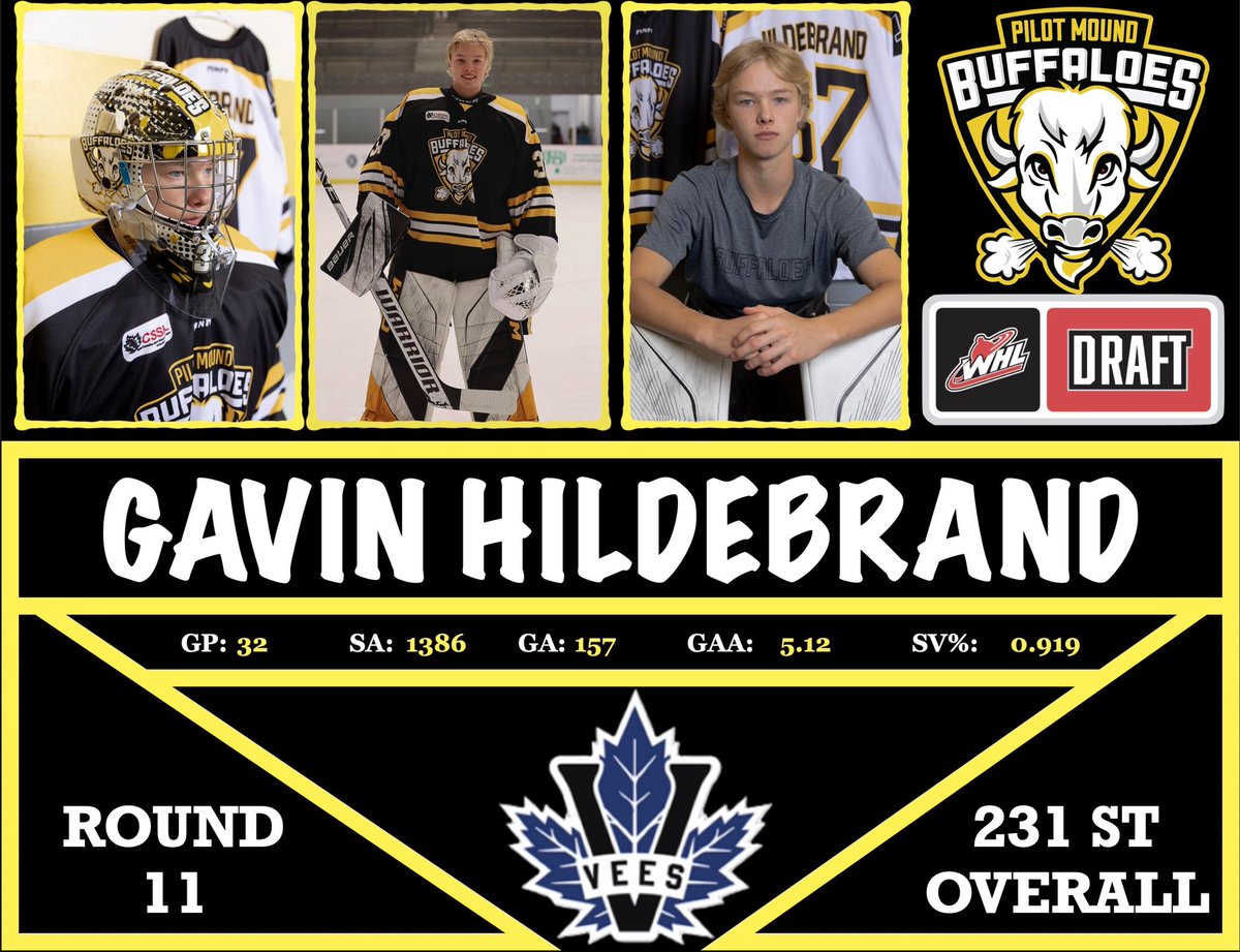 Congratulations to PMHA Male U15 Prep Student-Athlete, Gavin Hildebrand, on being selected 231st overall in the WHL Draft to the <a href="/PentictonVees/">Penticton Vees</a>!  #FearTheBuffs #HockeyAcademy #PMHA #StudentAthletes