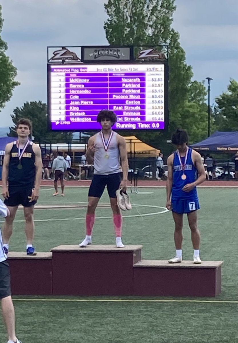 Congrats to Kayden Spence on winning the 400 M w/ PR of 50.28 secs