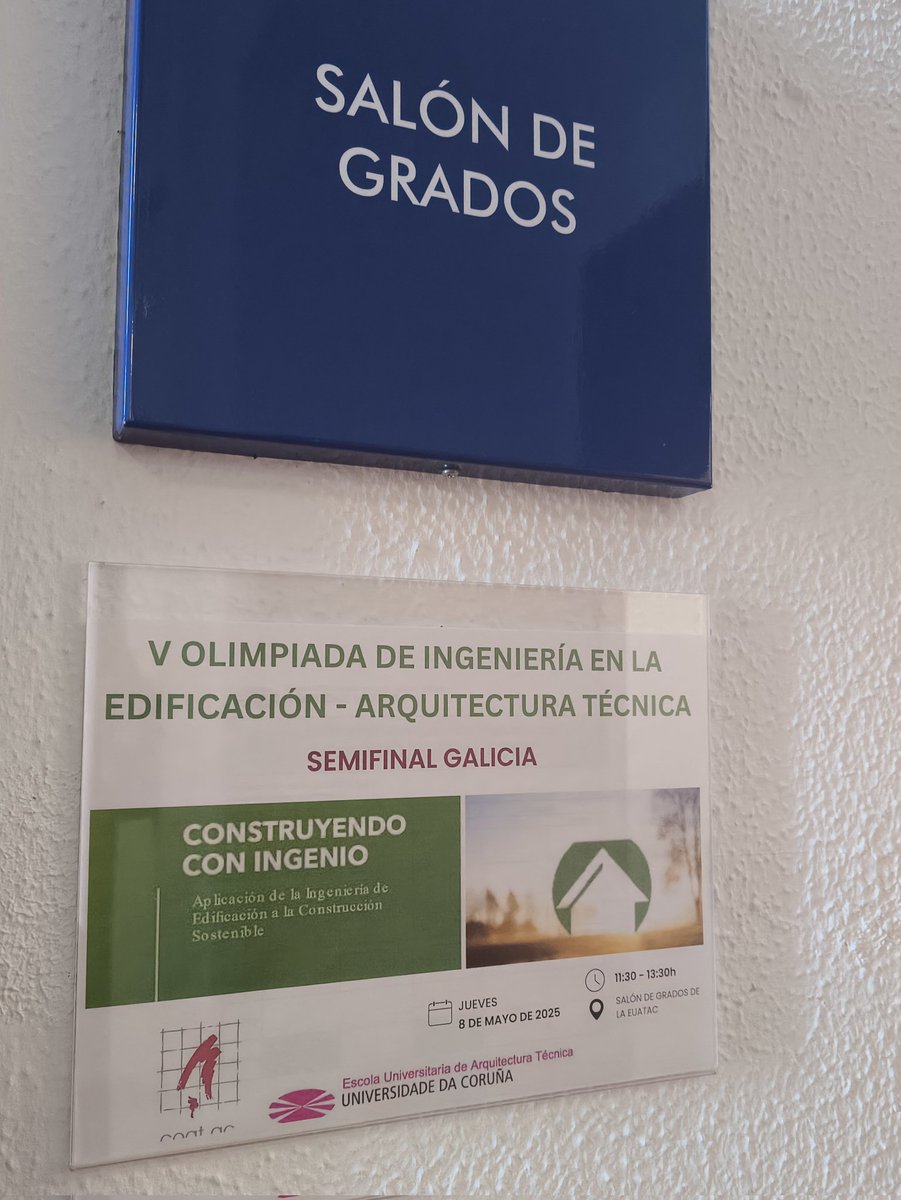 Un placer participar en la Semifinal autonómica de la V Olimpiada de INGENIERÍA EN LA EDIFICACIÓN - ARQUITECTURA TÉCNICA para alumnos de ESO, Bachillerato y Ciclos. 
Enhorabuena a todos!