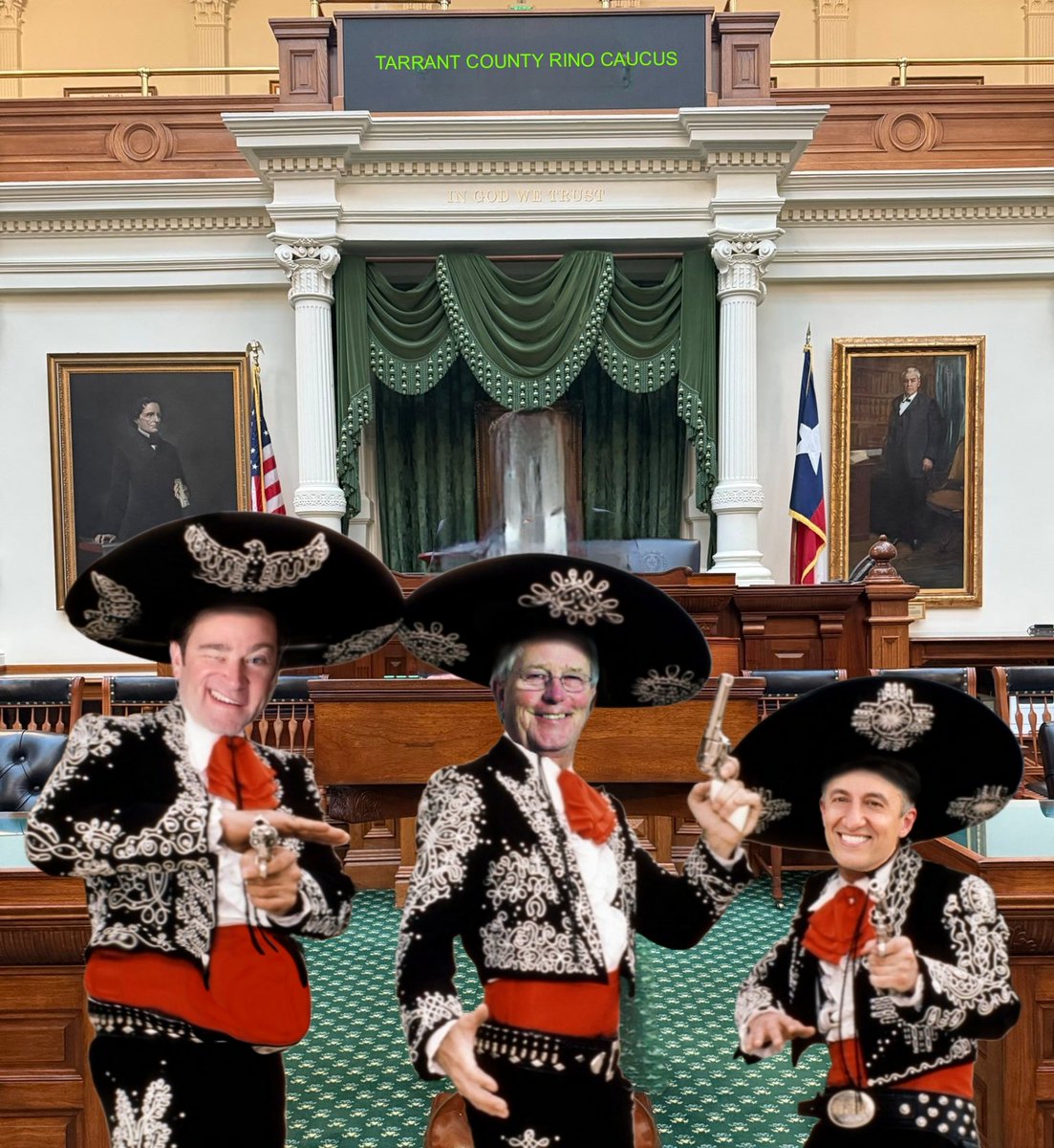 BetoShredding's tweet photo. @oshea4texas The Three RINO Amigos, a.k.a. sellout @VoteGiovanni, Temu Goldman @JohnMcQueeneyTX and the king of shitty barbecue @charliegeren need to run as independents next time. They're an embarrassment to Tarrant County.
#rule44 https://t.co/qbFQqedO71