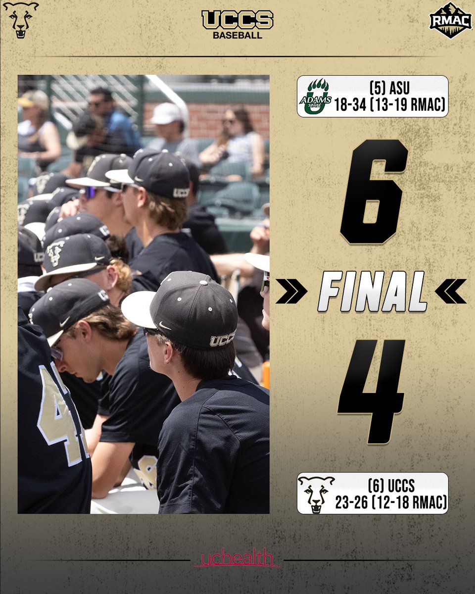 FINAL | UCCS 4️⃣, ASU 6️⃣

⚾ Stubbings: 3-5
⚾ Wigington: 1-5, RBI
⚾ Iverson: 1-5, RBI
⚾ Fink: 7.0 IP, 3 K, 0 BB